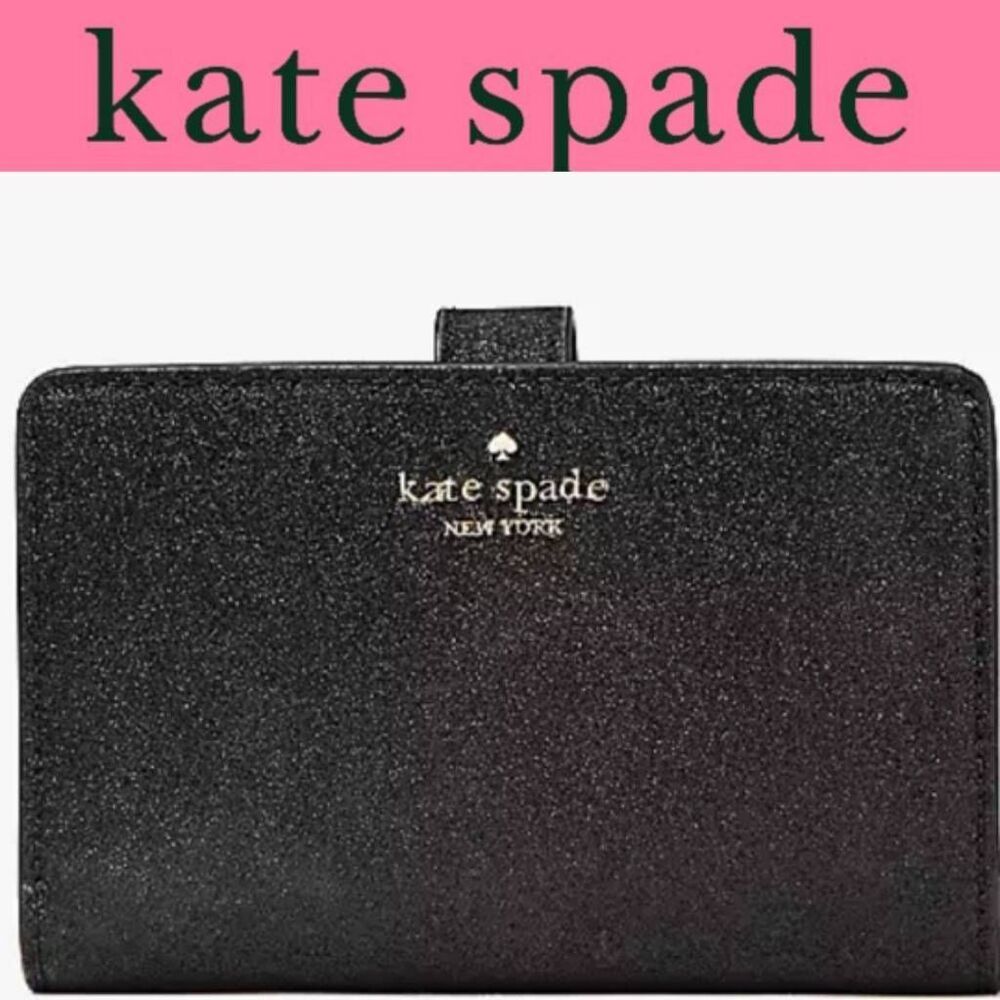 Kate Spade Glimmer Glitter Medium Compact Bifold Wallet